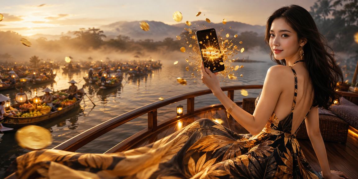 Người dùng tại Đà Lạt chơi slot game trực tuyến trên điện thoại trong không gian quán cà phê
